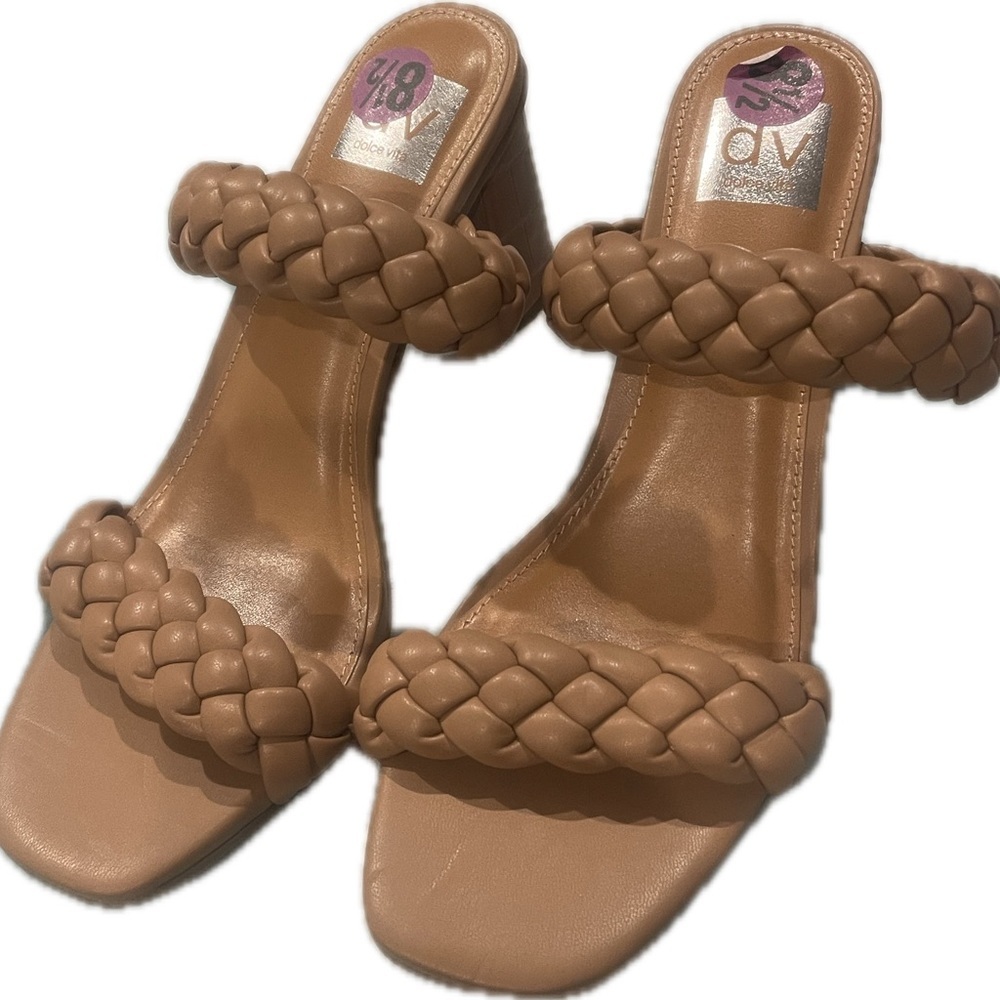 Dolce Vita Tan Heels with Chunky Block Heel and Braided Strap - Picture 8 of 8